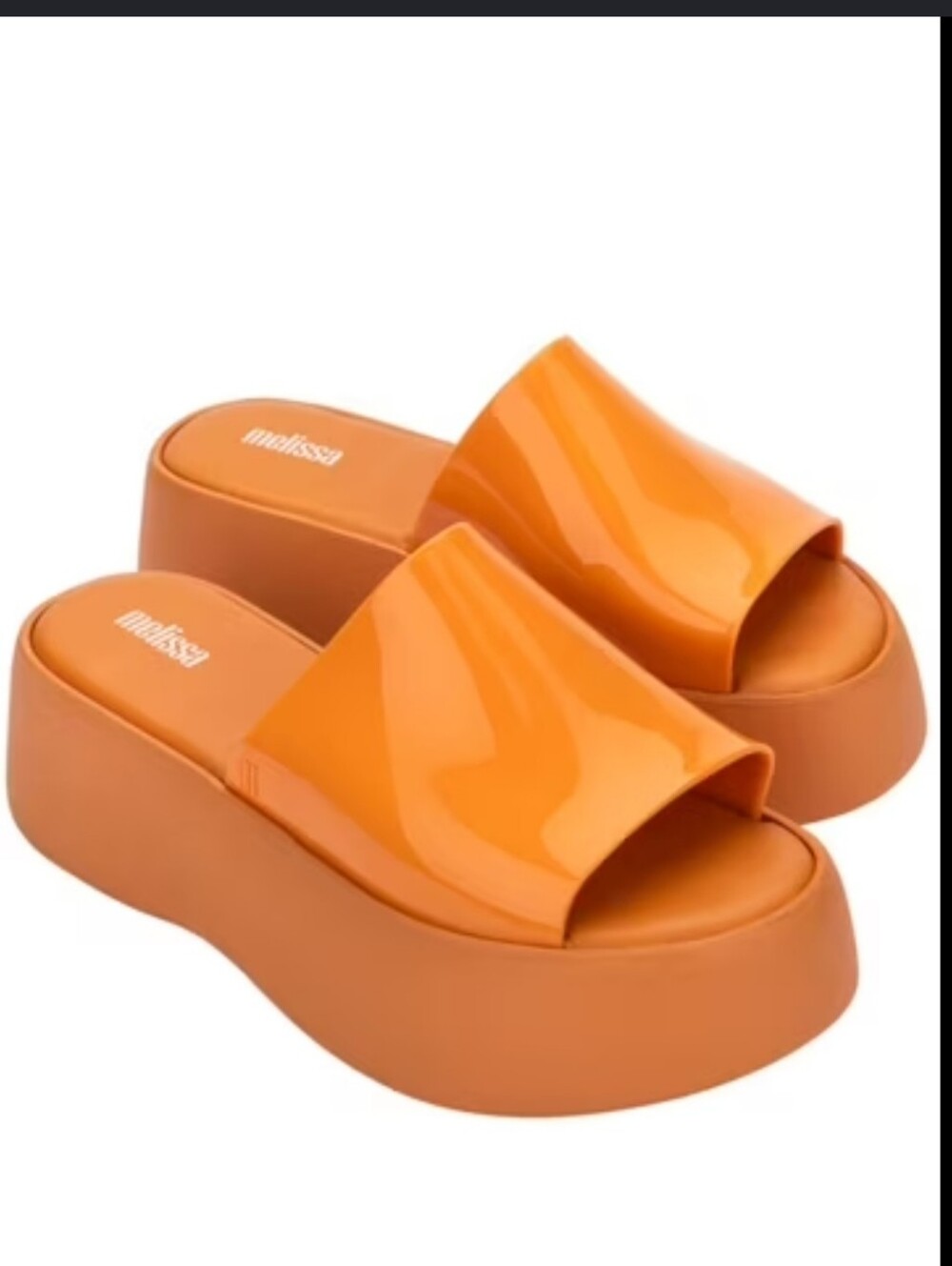 Melissa Orange Jelly Platform Slide Sandals,Women's 7